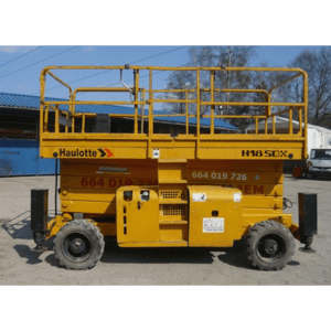 Аренда дизельного полноприводного ножничного подъемника Haulotte H18SDX с рабочей высотой 18 метров в Минске